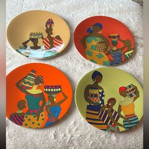 Set of 4 Pier 1 Zera stoneware plates